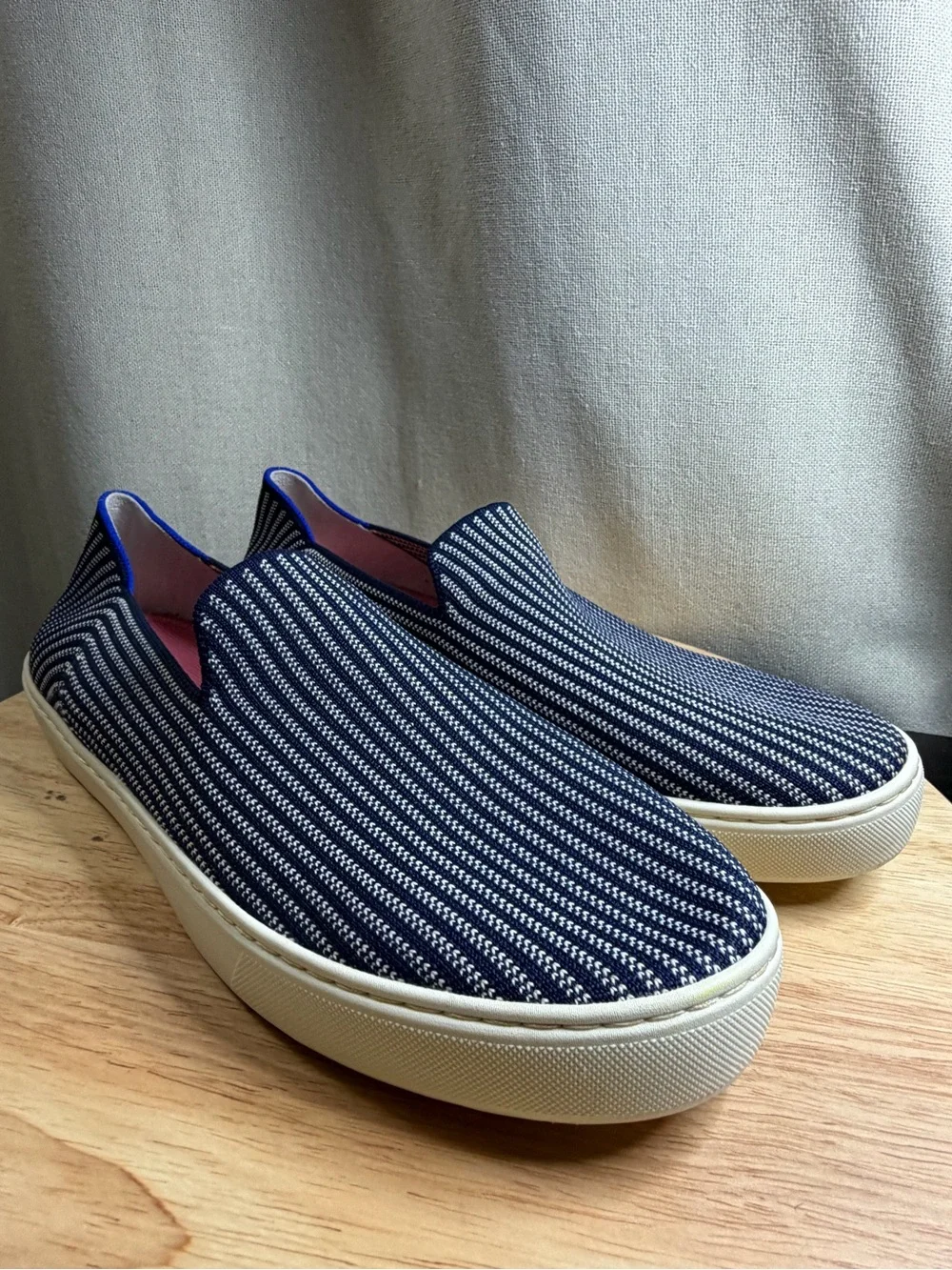 Rothy’s women’s Riviera Pinstripe shoes